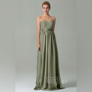 Cocomelody Sheath Floor Length Chiffon Bridesmaid Dress COZF140A1